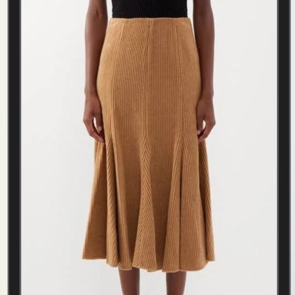 Gabriela Hearst Camel Ribbed Maxi Skirt